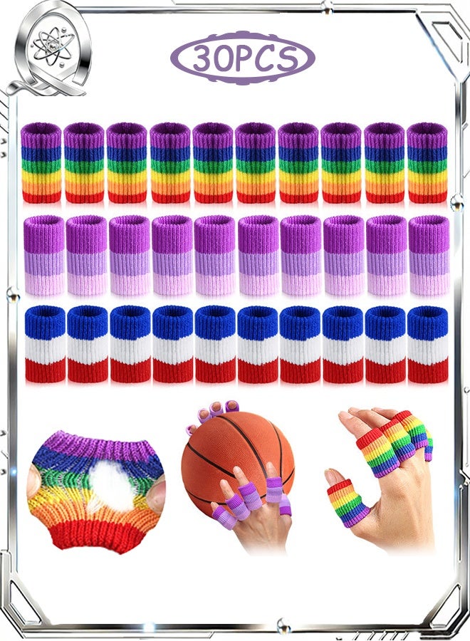 30 PCS Sport Finger Sleeves, Compression Breathable Elastic Thumb Brace Support, Finger Protectors Cots for Arthritis Swelling Basketball Sport - Image 1
